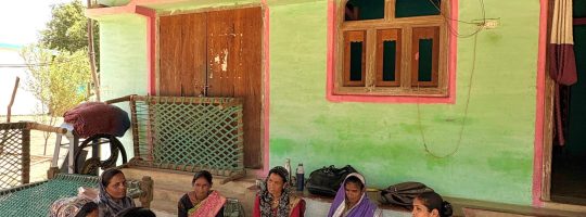 Aarushi sitting with the CRPs in Jaam Village