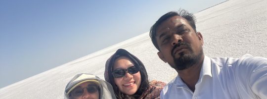 With some road companions at the Great Rann of Kachchh